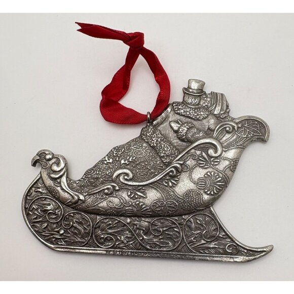 Vintage Hallmark Our Christmas Together Sleigh Ride Ornament Pewter 1997 - Picture 2 of 7